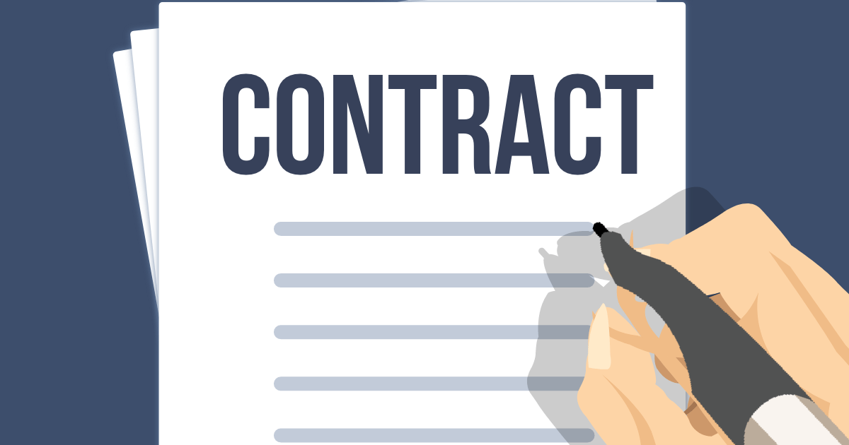 Person writing contract