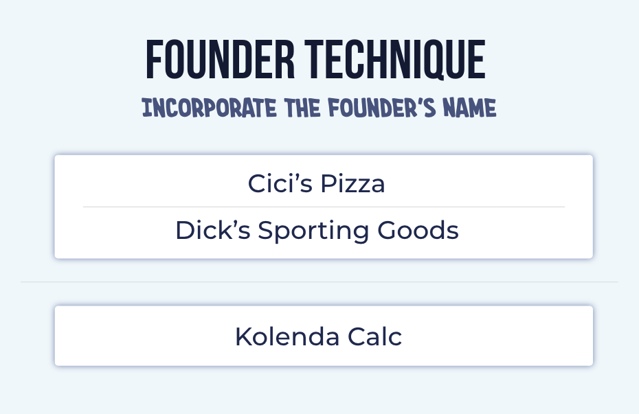 Founder technique of naming: Dick's Sporting Goods