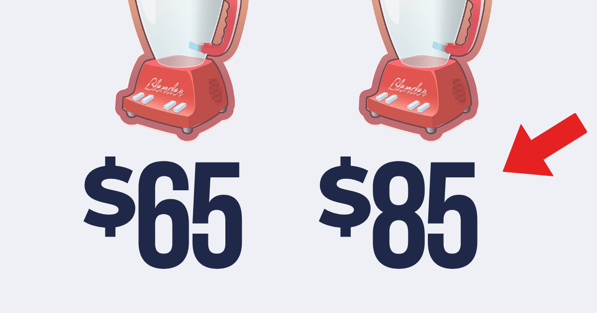 $65 blender next to similar $85 blender