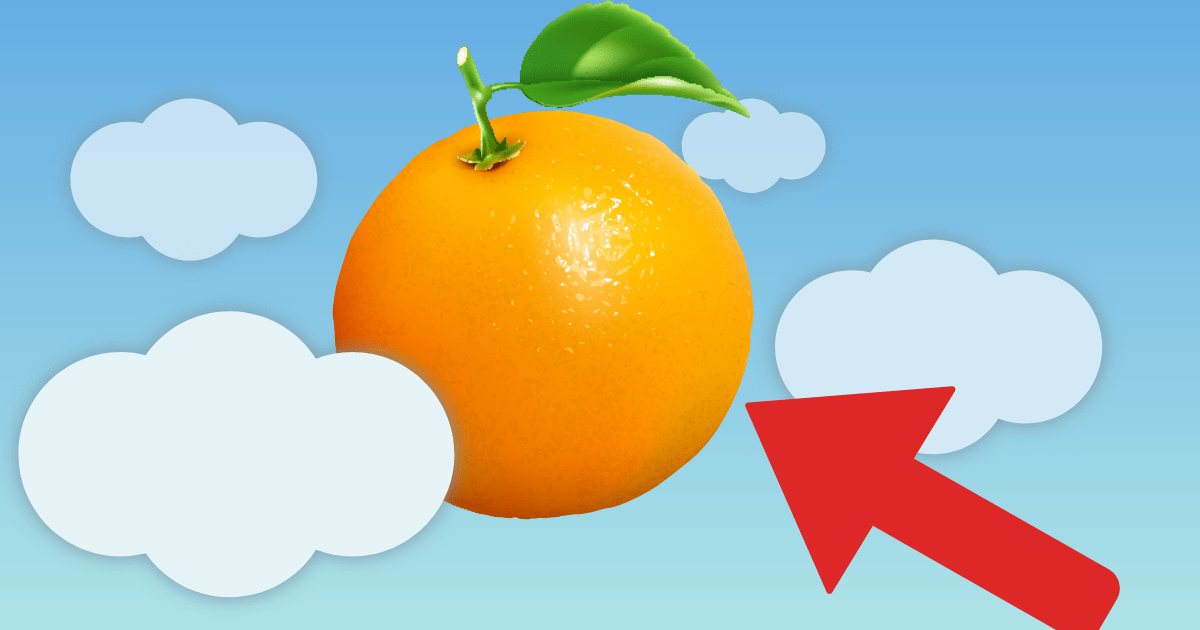 An orange in the sky as a cloud