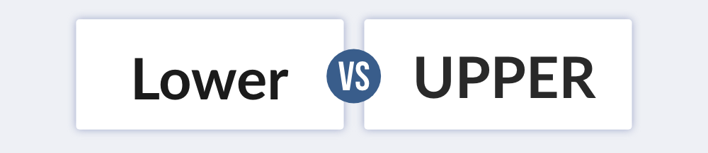 Lowercase vs uppercase font
