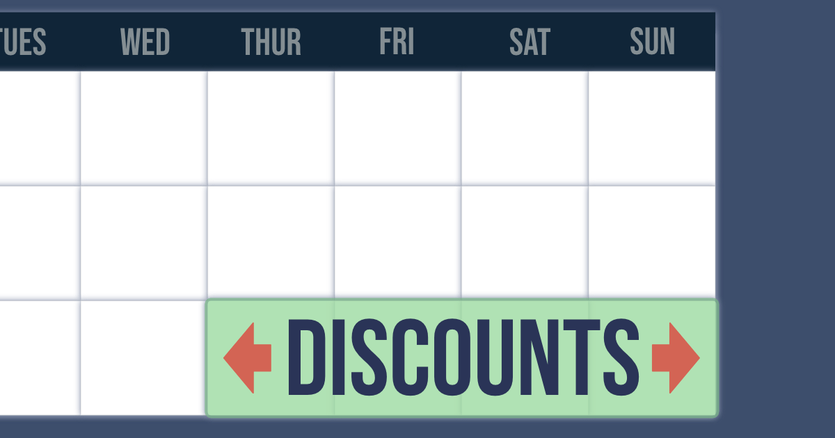 Discounts at end of calendar month